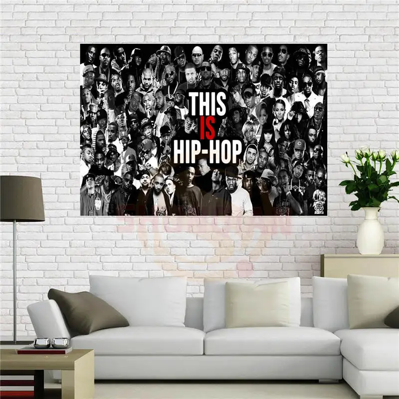 

Custom canvas poster HIP HOP color Full-bleed Painting Poster 40x60cm Home Decoration cloth fabric wall poster print Silk Fabric