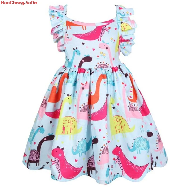 

Baby Girls dinosaur Dress Summer Children Princess Dress Animal Pattern Christmas Costume for Kids Hollow Dresses