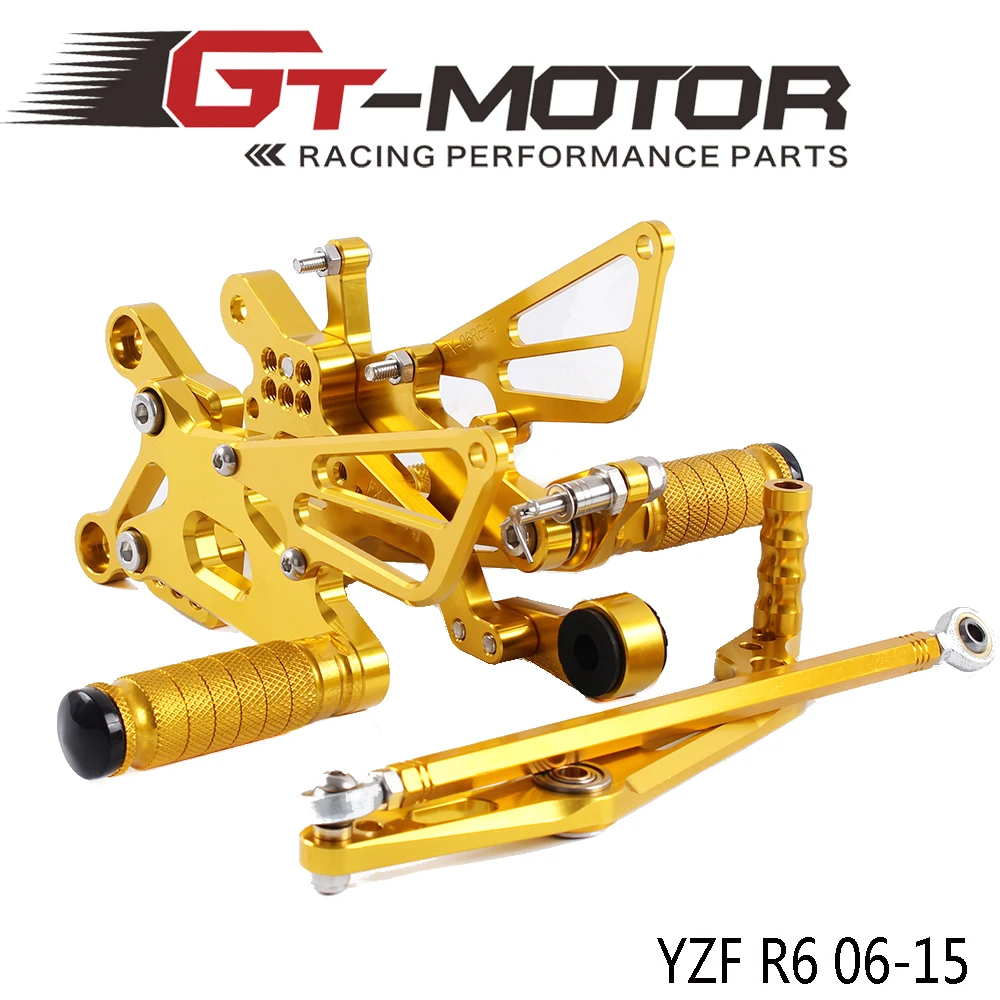 ФОТО GT Motor - Full CNC aluminum Motorcycle Rearsets Rear Set For YAMAHA YZF-R6 2006-2015