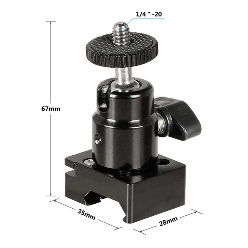 CAMVATE QR NATO Clamp + мини шариковая головка 1/4 &quot 20 винтовое крепление (черная ручка)