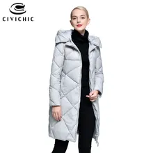 CIVICHIC, горячая Распродажа, корейский, элегантный, средней длины, пуховик, женский, зимний, с капюшоном, съемный, теплый, парка, Повседневный, мягкий, гагачий пух, пальто DC590