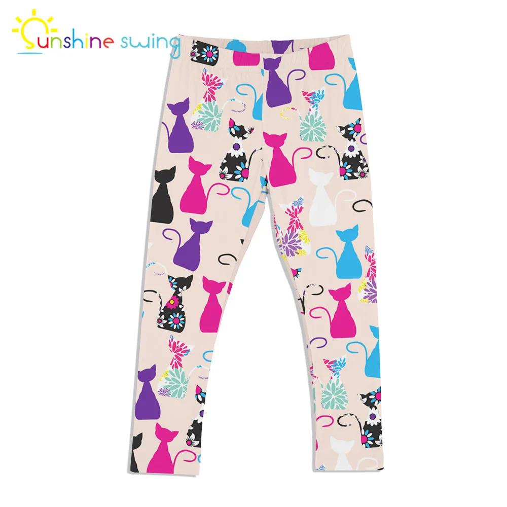 Sunshine Swing Cartoon Fashion Digital Print Girl Pants Children Kids