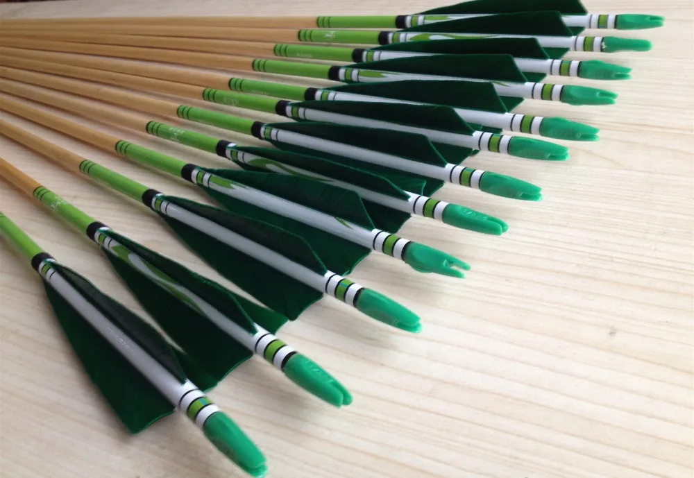 

12 pcs new high quality wooden arrow archery target hunting recurve bow