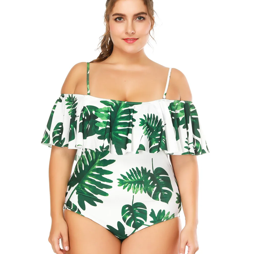 

Womail printed sexy badpak Ruffle Big Yard Swimsuits high waist bikini biquinis feminino 2019