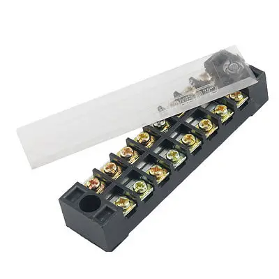 

600V 15A 8 Position Barrier Block Screw Terminal Strip Dual Row