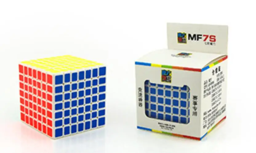 MoYu MF7S 7x7 Cube MF7 7-слойный черный/белый/без наклеек Профессиональный пазл игрушки для детей - Цвет: MF7S White