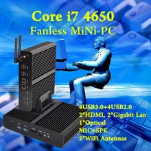 Мини пк Intel core i7 4650U Безвентиляторный Barebone HTPC Intel Nuc Без бродуэлл Graphique HD 5500 300 М Wifi ПК 16 ГБ RAM лучшая еда
