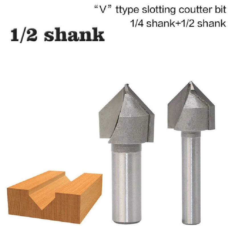 1 шт. классический хвостовик 1/4 &quot1/2&quot 90 градусов V Тип паз деревянные фрезы