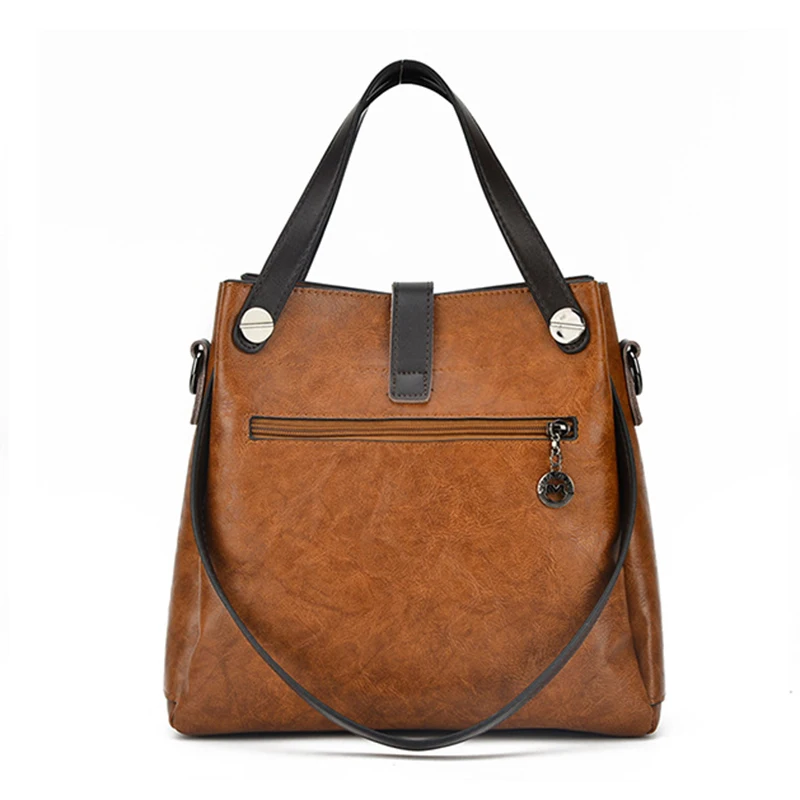 

Luxury Bags Women leather Elegant classic Handbags Large Capacity Retro Vintage Hand Solid Tote practical