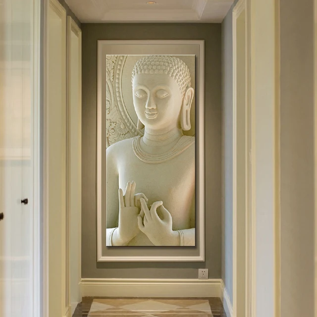Aliexpress Modern 1 Pcs Buddha Painting Home Decoration Modern 1 Pcs Buddha Painting Home Decoration White Marble Statues Wall Art Printed On Canvas