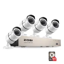 ZOSI New 1080P (1920 x 1080p) POE Video Security System and (4) 2-Megapixel Outdoor Bullet IP Cameras with 100ft Night Vision