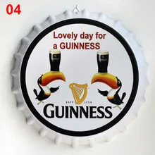 35 см пивная Кепка плакат ретро пивная табличка металлическая жестяная вывеска кафе бар Паб декор для стен в винтажном стиле ностальгия круглые тарелки художественный плакат