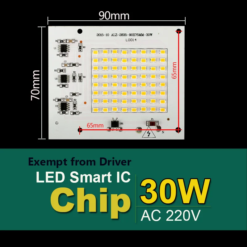 Светодиодный чип бусины 220V Светодиодный светильник мощностью 10 Вт, 20 Вт, 30 Вт, 50 Вт 90 Вт светодиодный бусины умная ИС(интеграционная схема для напольный светильник Холодный белый/теплый белый - Испускаемый цвет: 30W