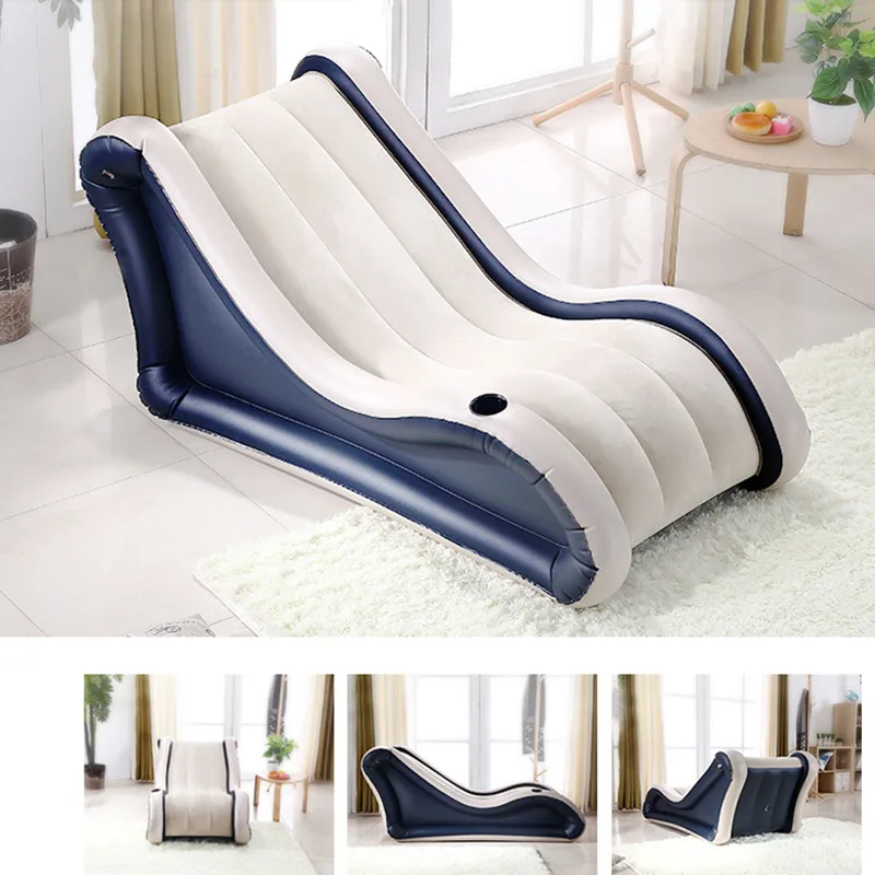 Fashion Flocking Beanbag Sofas Air Bed Inflatable Sofa Lay Bag Living Room Furniture Muebles