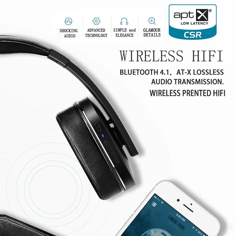 Звук интонировать F9 Active Шум отмена Bluetooth наушники с микрофоном Aptx Gamer гарнитура Hi