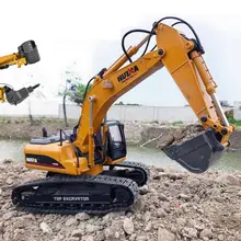 Радиоуправляемый грузовик 1:10 пульт дистанционного управления строительные металлические грузовики Радиоуправляемый экскаватор металл+ разборка+ захват древесины 23WD