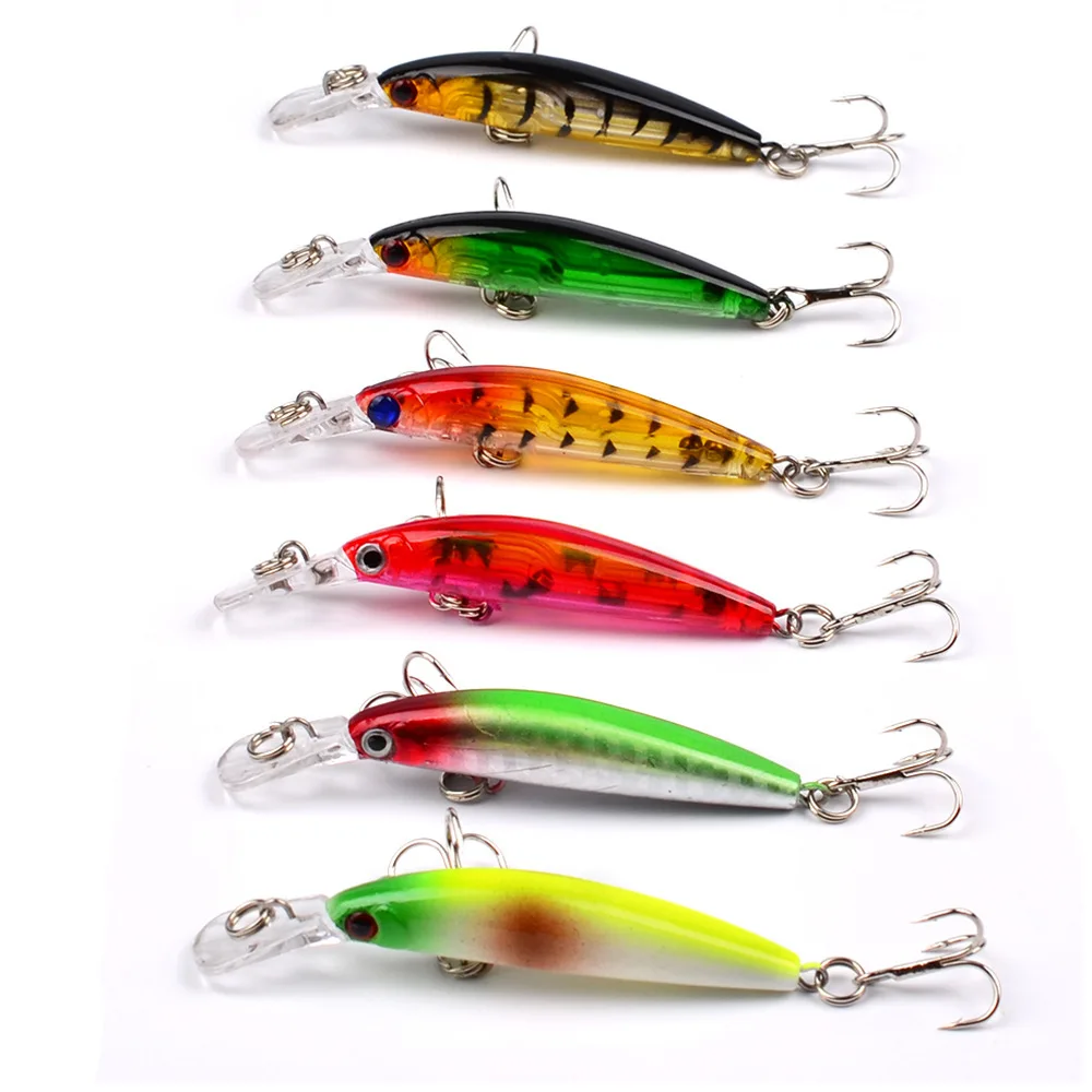 

6Pcs/Lot 7cm/3.3g Rattle Sound Reflective Fishing Lures Artificial Plastic Hard Bait Wobbler Saltwater Jerkbait Life Like Bait