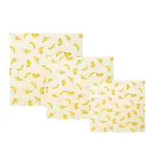 3 шт. ткань банан Печать Многоразовые 3 разных размера пчелиный воск сохранение одежда хлопковая одежда для дома кофе магазин кухня