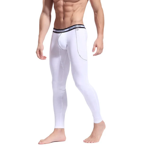 WJ Men Long Johns Mens Underwear bamboo fiber U Convex Pouch Long John