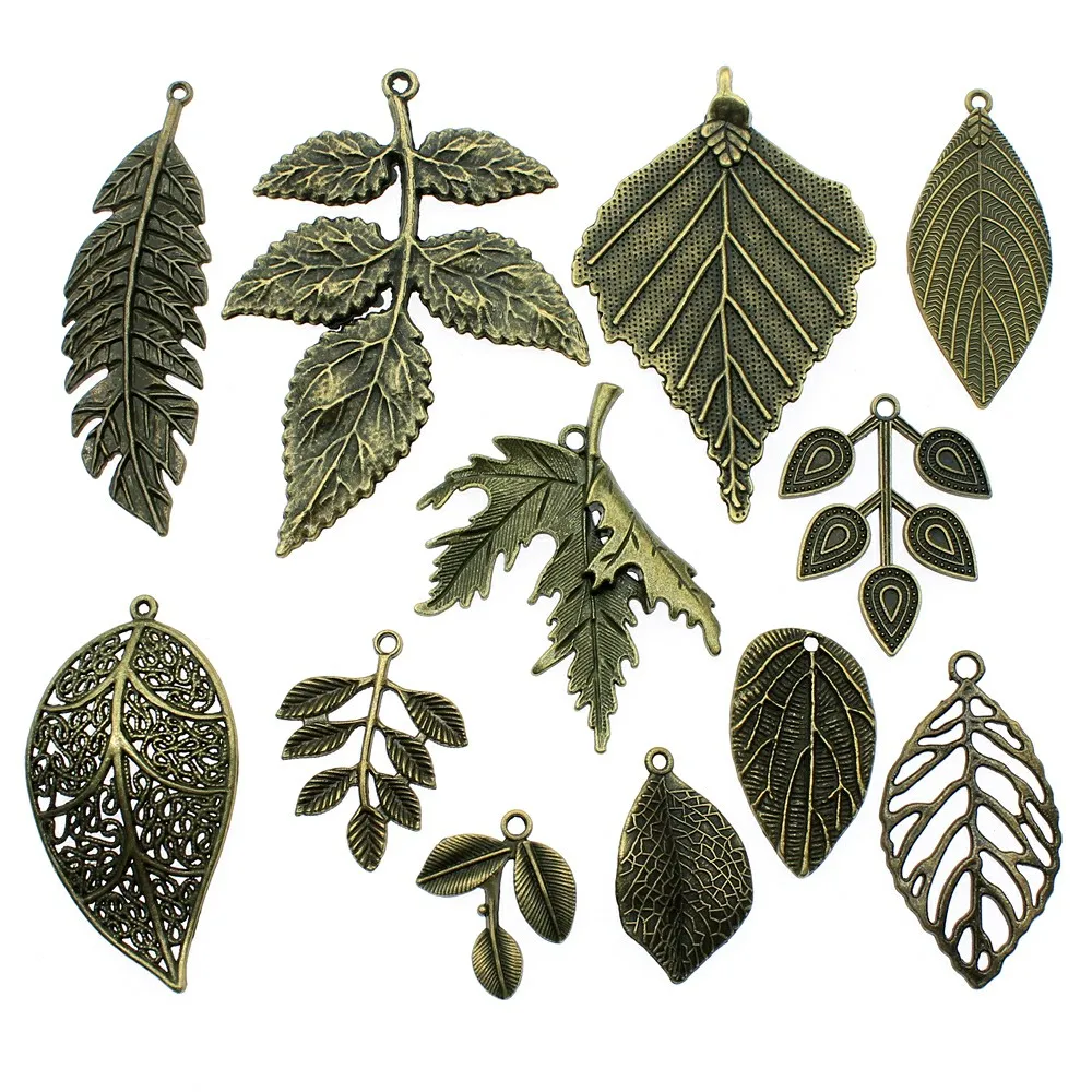 5pcs Big Leaves Pendant Charms Antique Bronze Color Leaf Jewelry DIY Tree For Bracelet Making | Украшения и аксессуары