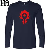 Hot Game WOW ALLIANCE&Horde T Shirts Men Graphic Cotton T-shirts Long Sleeve Round Neck Tshirts Man Autumn Tops