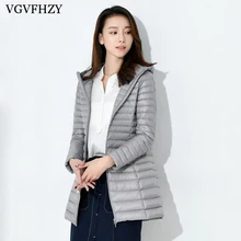 Пуховая куртка зимняя коллекция г. Для женщин Длинная пуховая куртка утолщение и удлинения ресниц всего за Большие размеры 3XL на белом утином пуху женские зимние куртки LY608