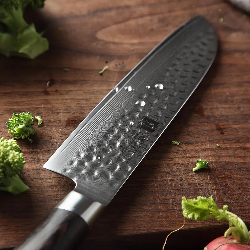 XINZUO 7 дюймов нож сантоку высокое качество Japane VG10 Дамасская сталь кухонные ножи Pakkawood ручка лучший подарок острые кухонные инструменты