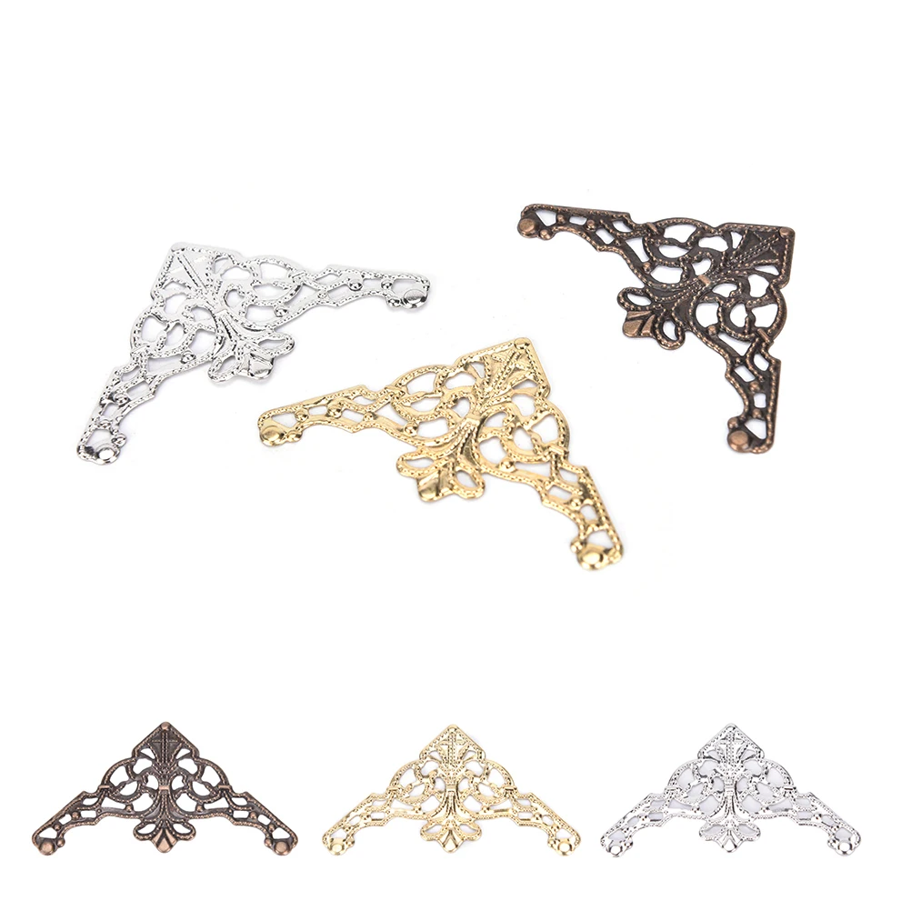 

Book Corner Protector Book Scrapbook Album Corner Decorative ProtectorCover For Antique Brass Jewelry Box Gift Metal Iron 12PCS