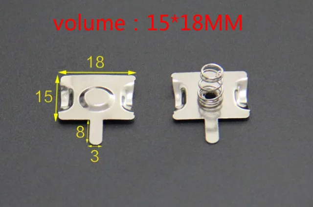 Free delivery 100pcs 18650 battery pack 15 * 18 spring contact piece box positive and negative single pole batte |