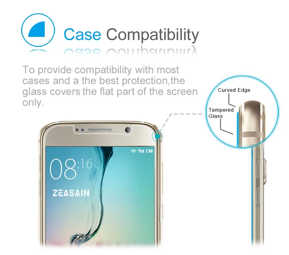 Original ZEASAIN Screen Protector For Samsung Galaxy S6 galaxys6 Tempered Glass  2.5D 0.3mm Toughened glass Protective Film (6)