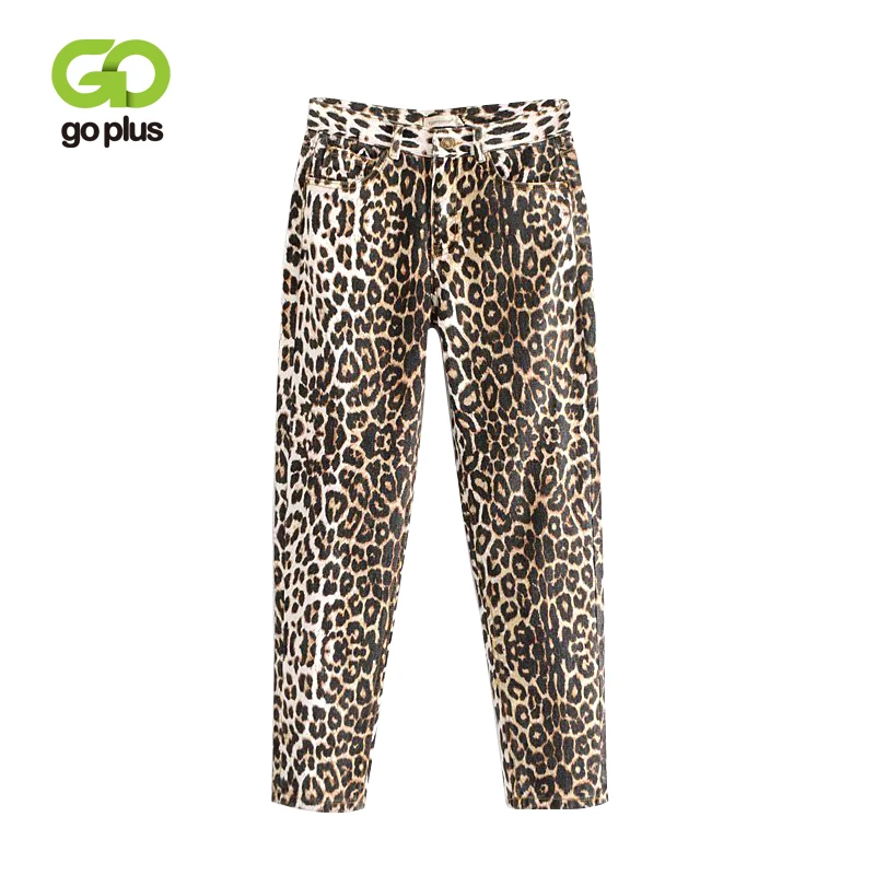 

GOPLUS Autumn And Winter Leopard Print Brand High Waist Jeans Vintage Pencil Pants Female 2019 New Skinny Jeans Woman C6920