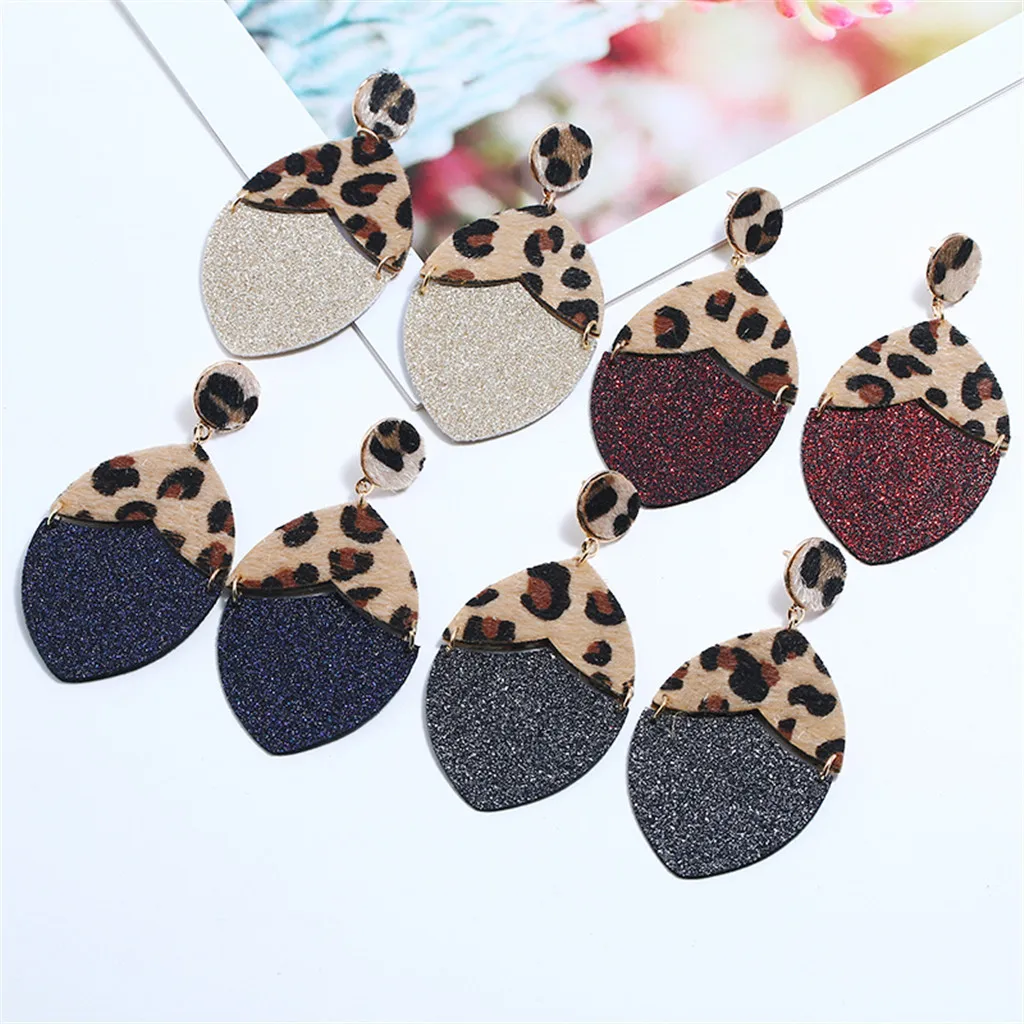 

Leopard Earrings Trendy Simple Light Cute New Earrings Feather Charm Temperament Earrings Female Suitable For All Occasion z0606