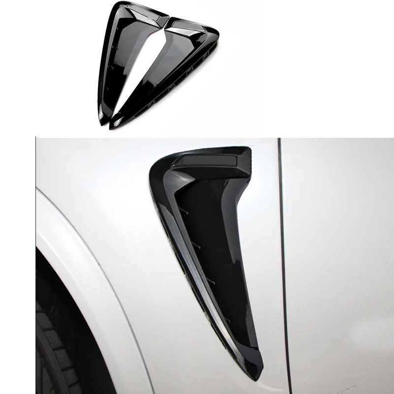 2PCS Black Chrome ABS Side Wing Air Flow Fender Intake Vent Cover Fit