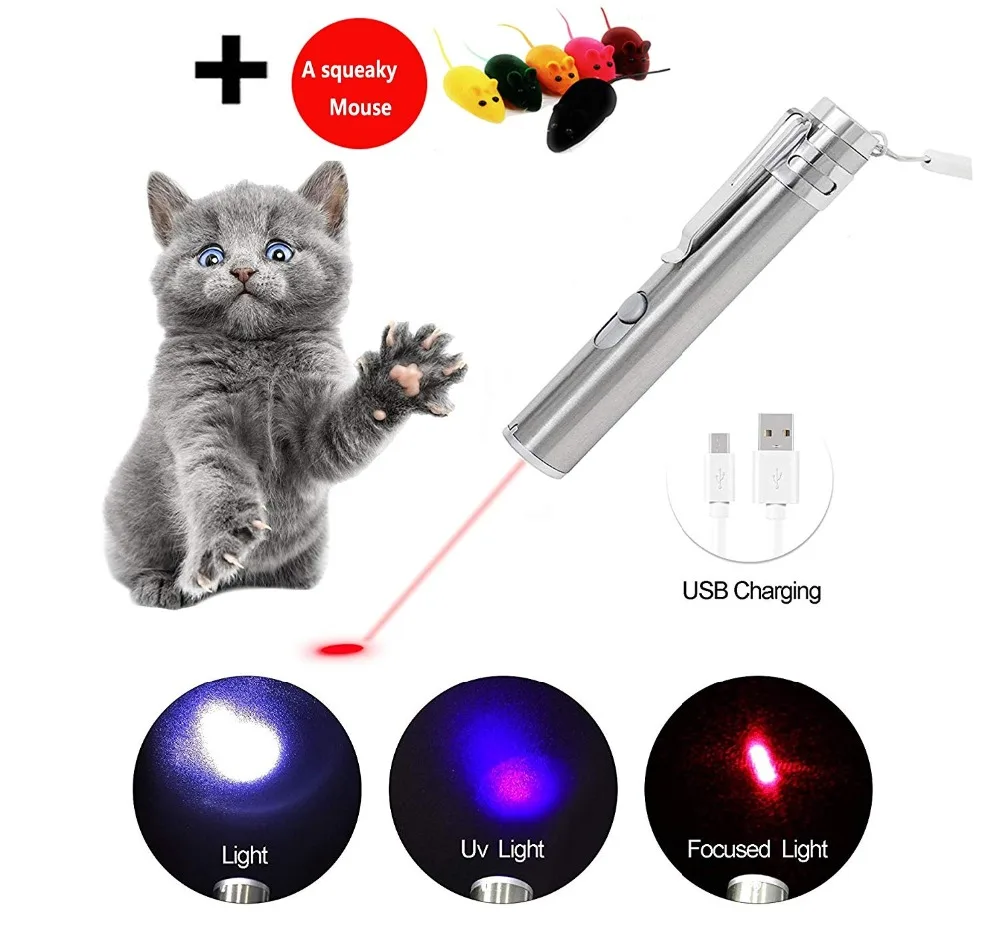 Креативный и забавный для домашнего котика игрушки светодиодный лазерный указатель интерактивная игрушка для собак тренировочный эспандер с дополнительным бонусом скрипучей мыши
