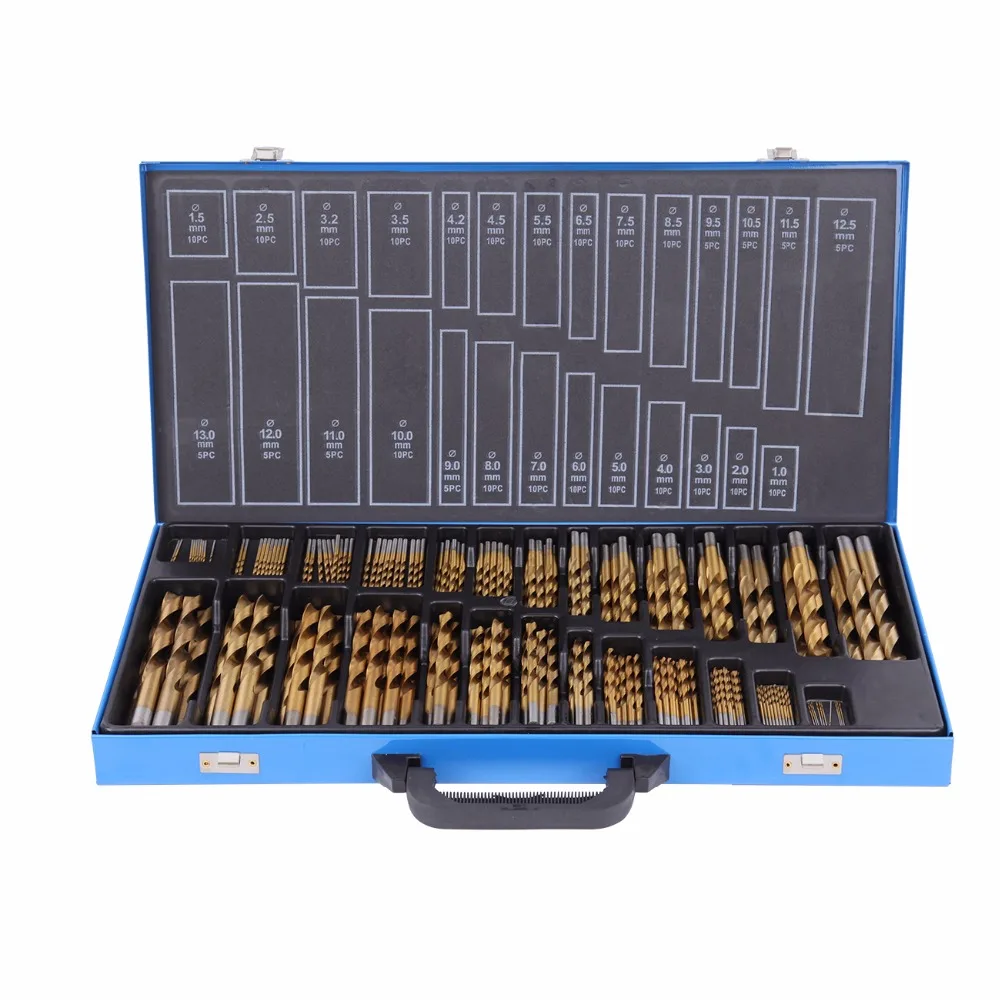 

230PCS 1-13mm Titanium drill set drills tool apply to metal copper wood plastic