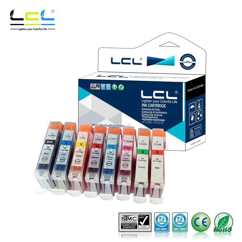 

LCL CLI-8 CLI8 CLI 8 (8-Pack) Ink Cartridge Compatible for Canon Pro9000