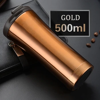 

500ml Travel Tea Water Thermal Bottle Tumbler Thermocup Car Coffee Mug Double Wall Stainless Steel Vacuum Thermos Cup Cute 60