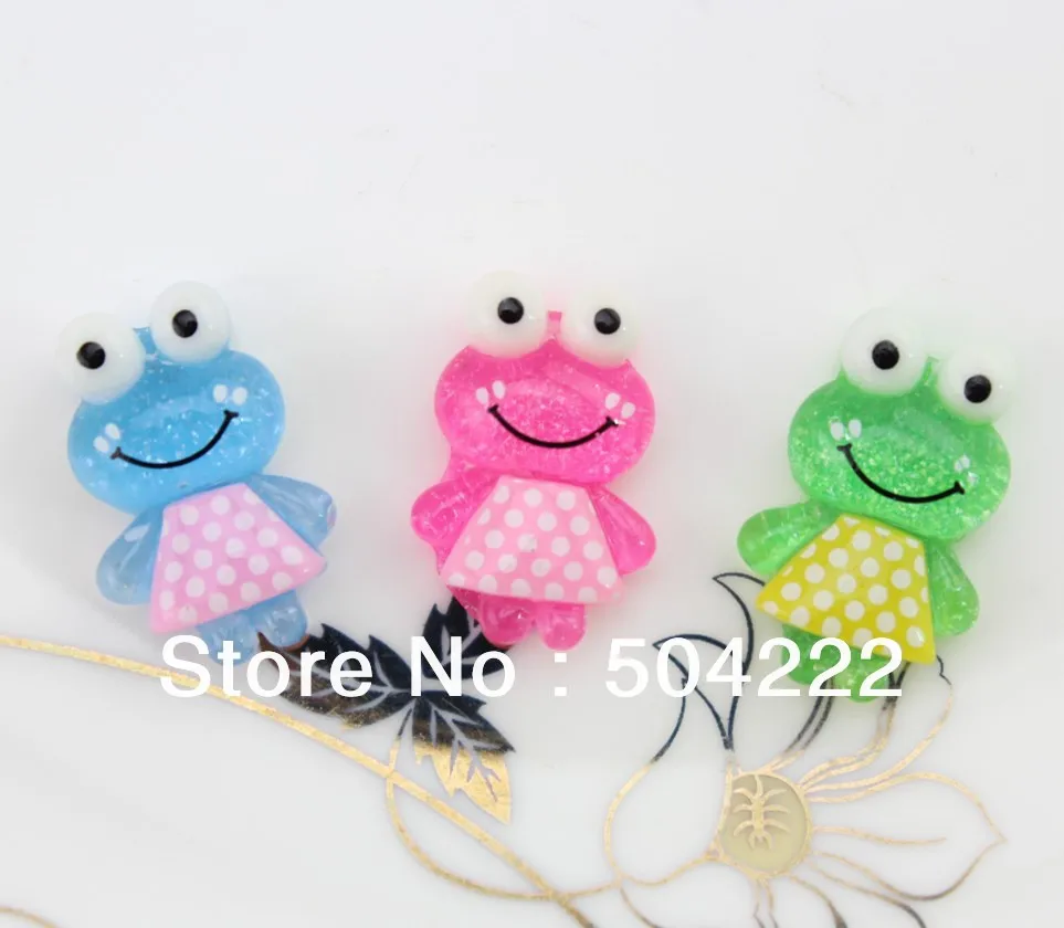 60 шт. разноцветные кабошоны в виде лягушки (15x20 мм)|hair pins|decorative hair pinscolorful pins |