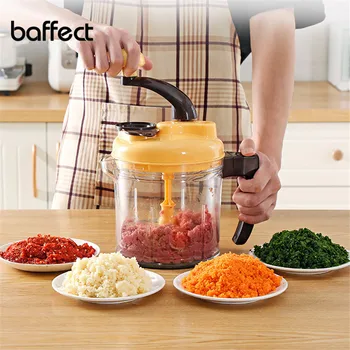 

Baffect 2.5L Kitchen Manual Meat Grinder Chopper Egg Beater Vegetable Food Chopper with Stainless Steel Blade Kitchen Tools