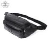 Cow Genuine Leather Waist Pack Belt Waist Pack Waist Bag Funny Pack Belt Bag  Men Chain Waist Bag For Phone Pouch Fashion ZZNICK ► Photo 3/6