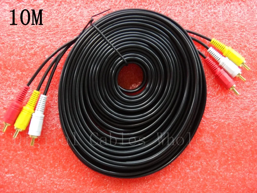 3 RCA штекер на Мужской Композитный Аудио Видео AV кабель 3X Розничная и оптовая