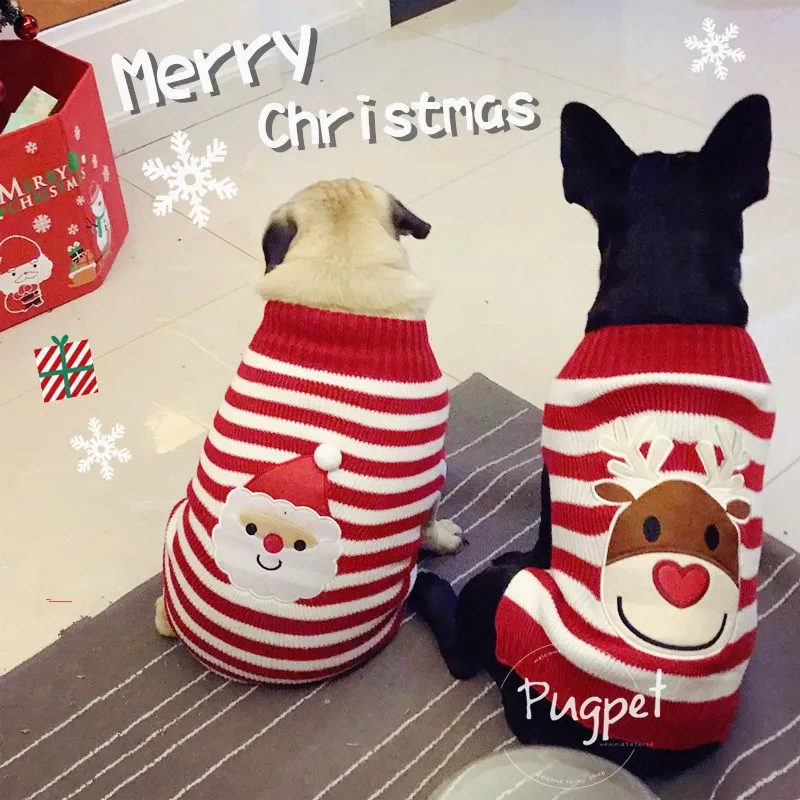 Рождественские свитера для собак, одежда, теплый трикотаж для Йоркских животных, джемпер, костюм северного оленя пальто Верхняя одежда для маленьких средних чихуахуа