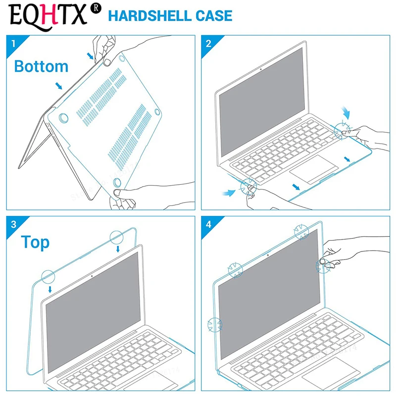Прозрачный чехол EQHTX для Apple macbook Air Pro Retina 11 12 13 15 сумка ноутбука новый Чехол 3 с