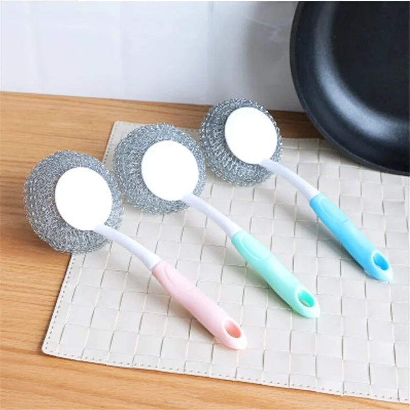 

1 pcs Stainless steel brush ball scrub brush dishwashing pot cleaning kit tool