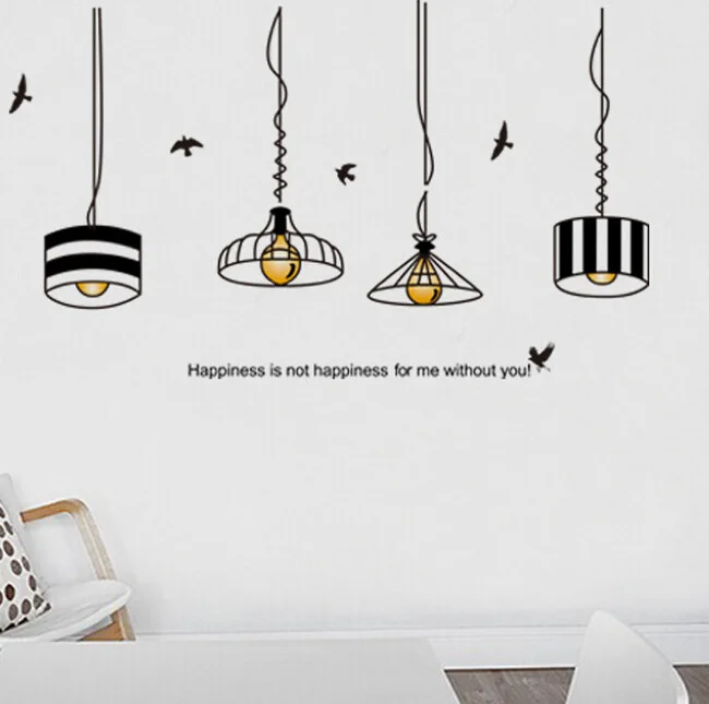 golden hanging lights wall stickers decals shining lamps bubbles