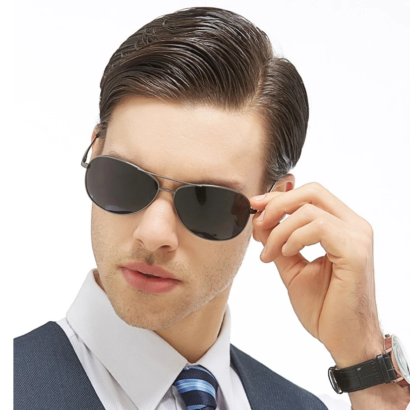Поляризационные солнцезащитные очки для мужчин Винтаж Классический металлический каркас вождения мужские брендовые дизайнерские Gafas De Sol De Los Hombres