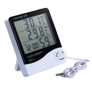 

Weather Station Outdoor Indoor Clock LCD Electronic Digital Temperature Humidity Meter Thermometer Hygrometer Meter Alarm Clock