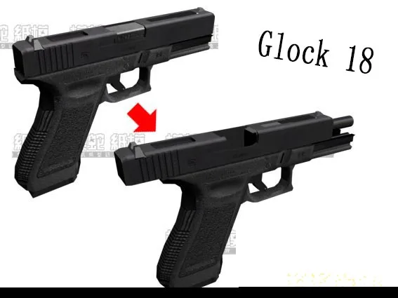 CS 3D сборная бумага Glock 17 Glock 18 модель пистолет Миниатюрная модель строительные подарочные игрушечные блоки для мальчиков Дети A305