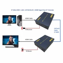 HSV373 20 ~ 60 кГц IR HDMI Over IP сетевой разветвитель Extender более CAT5e CAT6 RJ45 кабель 1080 P HDMI ethernet разгибателей до 150 м