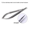12.5cm Stainless Steel Round Handle Straight Corneal Scissors 1